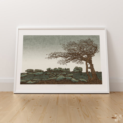 Combestone Tor, Dartmoor, Devon, England - Fine Art Print