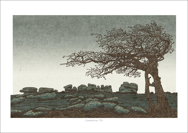 Combestone Tor, Dartmoor, Devon, England - Fine Art Print