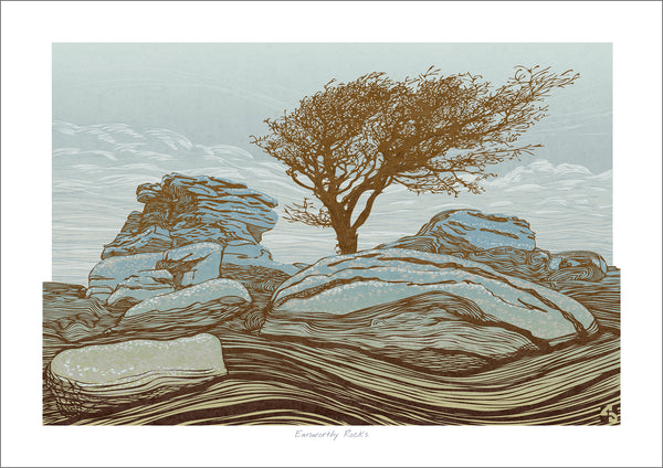 Emsworthy Rocks, Haytor, Saddle Tor, Dartmoor, Devon, England - Fine Art Print