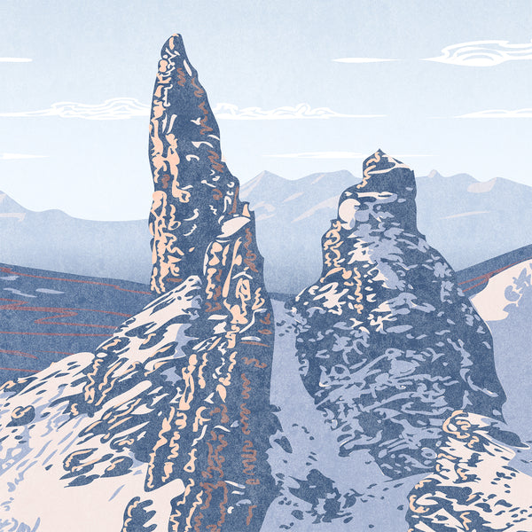 The Old Man Of Storr, Isle of Skye, Scotland, Snow Portrait - Fine Art Print