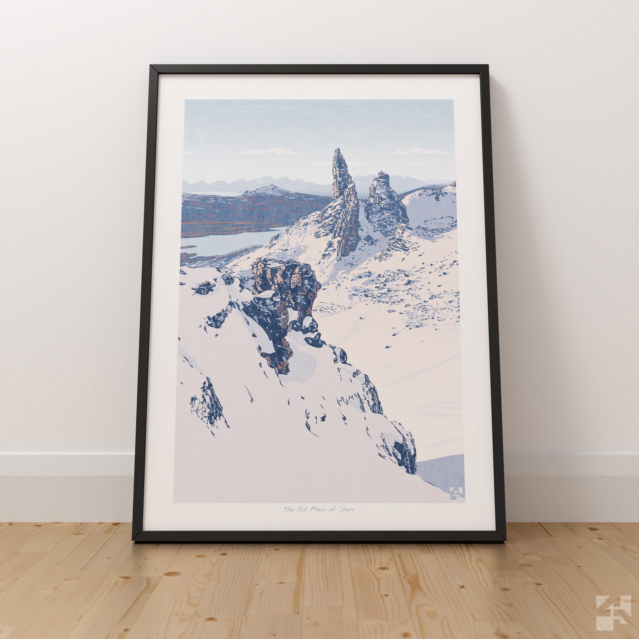 The Old Man Of Storr, Isle of Skye, Scotland, Snow Portrait - Fine Art Print