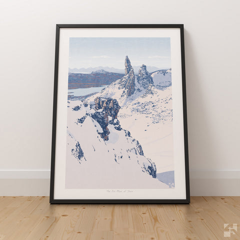 The Old Man Of Storr, Isle of Skye, Scotland, Snow Portrait - Fine Art Print