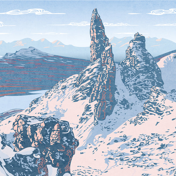 The Old Man Of Storr, Isle of Skye, Scotland, Snow Landscape - Fine Art Print