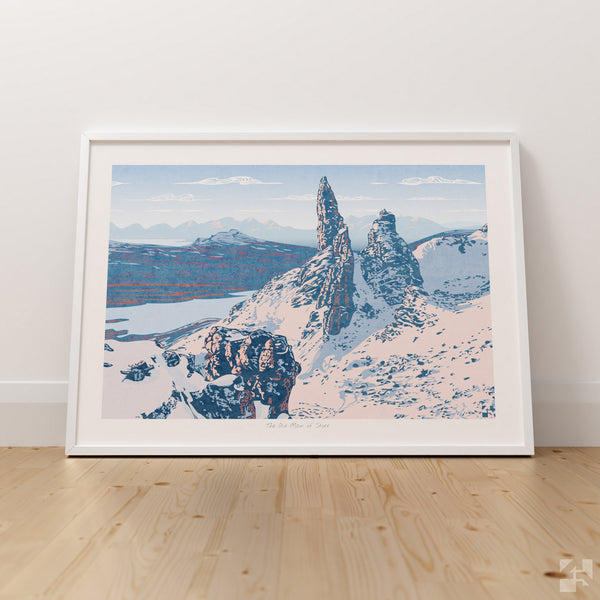 The Old Man Of Storr, Isle of Skye, Scotland, Snow Landscape - Fine Art Print