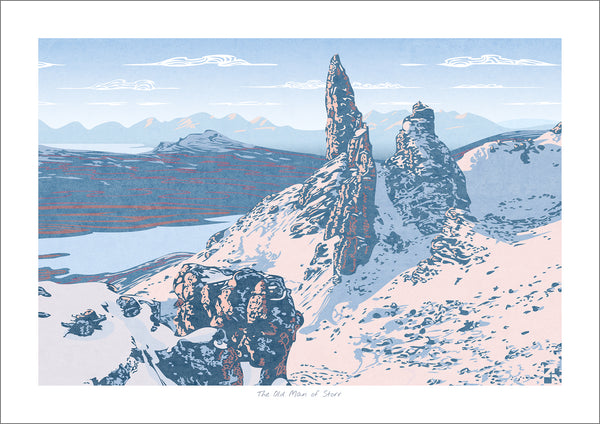 The Old Man Of Storr, Isle of Skye, Scotland, Snow Landscape - Fine Art Print