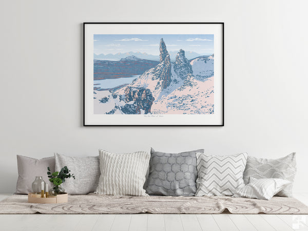 The Old Man Of Storr, Isle of Skye, Scotland, Snow Landscape - Fine Art Print