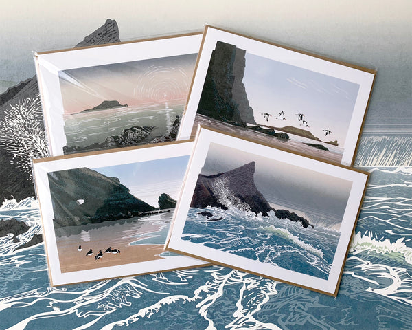 Gower Peninsula Greetings Cards - Set of 4