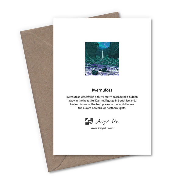 Iceland Aurora Waterfalls Greetings Cards - Set of 6