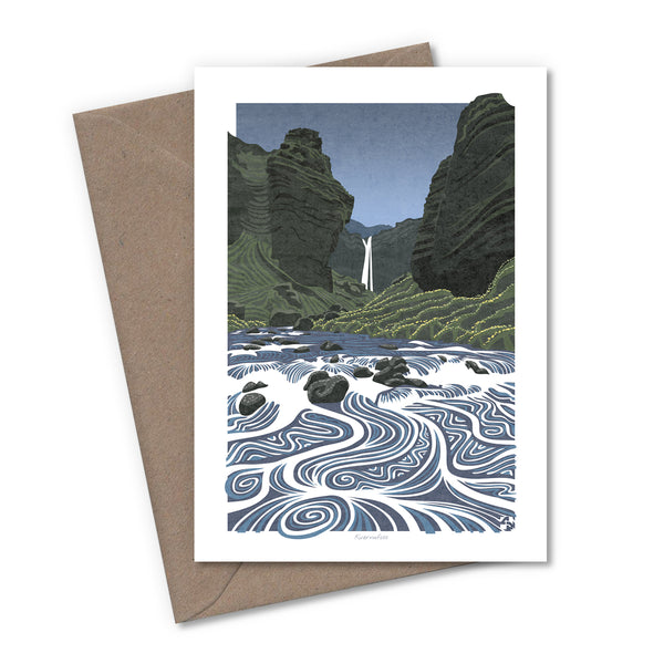 Iceland Aurora Waterfalls Greetings Cards - Set of 6