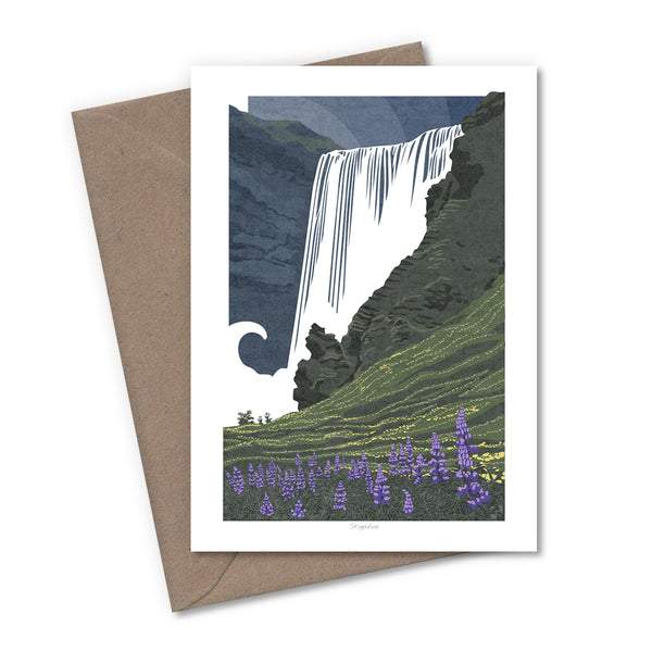 Iceland Aurora Waterfalls Greetings Cards - Set of 6