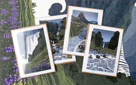 Iceland Waterfalls Greetings Cards - Set of 4