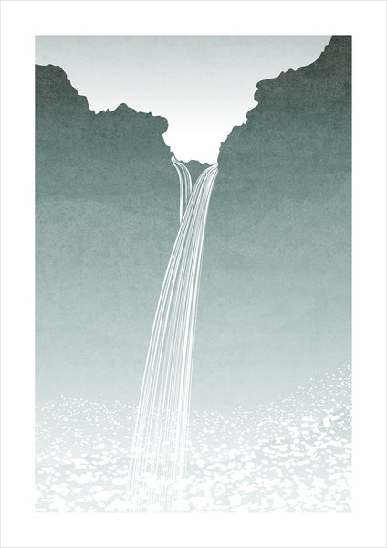 Set of 3 Minimalist Iceland Waterfall Prints - Fine Art Prints