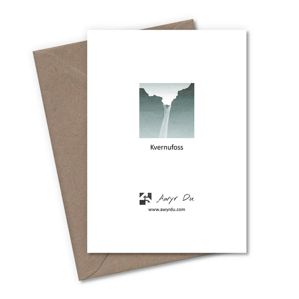 Iceland Minimalist Waterfalls Greetings Cards - Set of 4