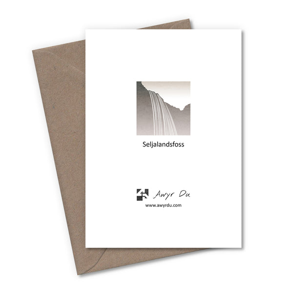 Iceland Minimalist Waterfalls Greetings Cards - Set of 4