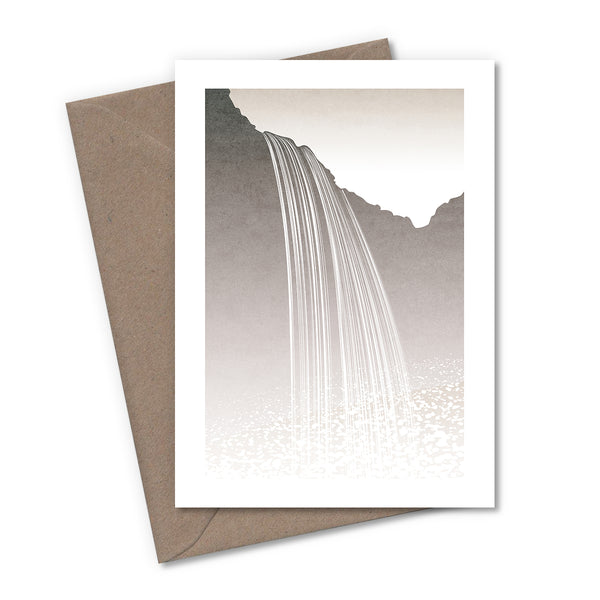 Iceland Minimalist Waterfalls Greetings Cards - Set of 4