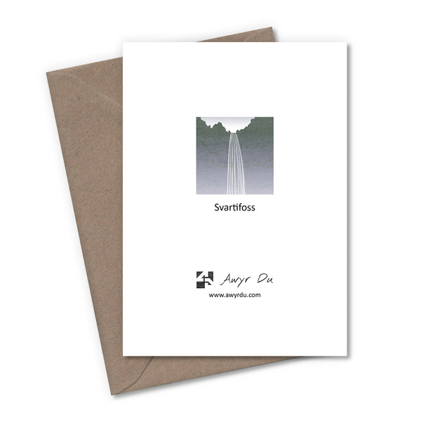 Iceland Minimalist Waterfalls Greetings Cards - Set of 4