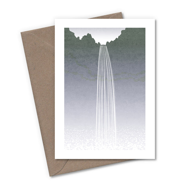 Iceland Minimalist Waterfalls Greetings Cards - Set of 4