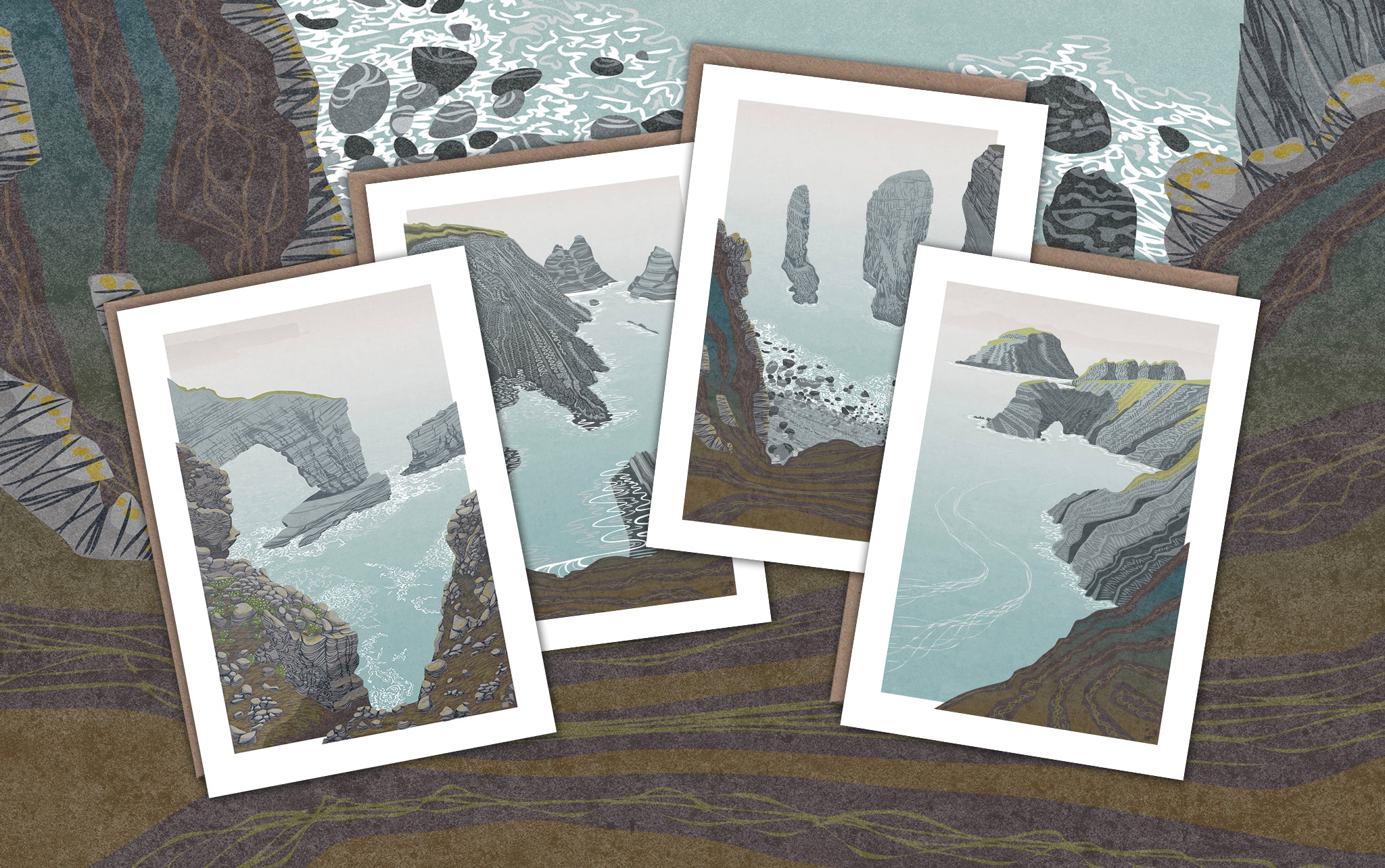 Pembrokeshire Coast Path Greetings Cards - Set of 4