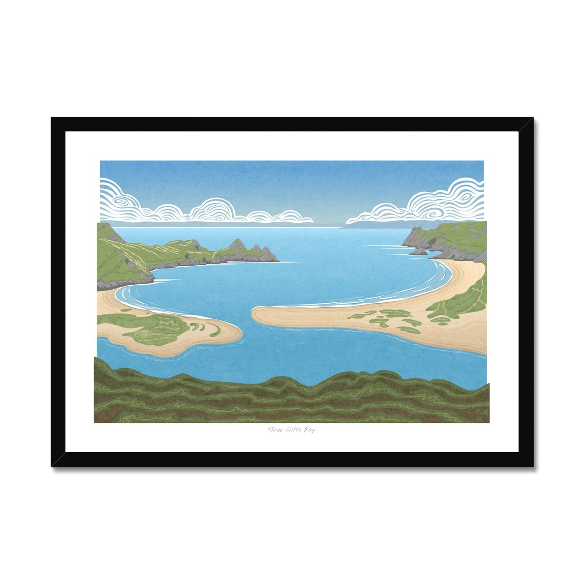 Three Cliffs Bay, Gower, Wales - Framed Print