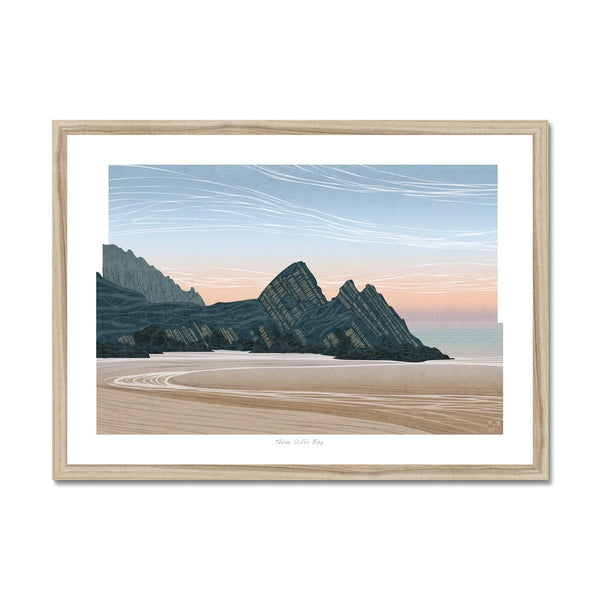 Three Cliffs Bay at Dawn, Gower, Wales - Framed Print