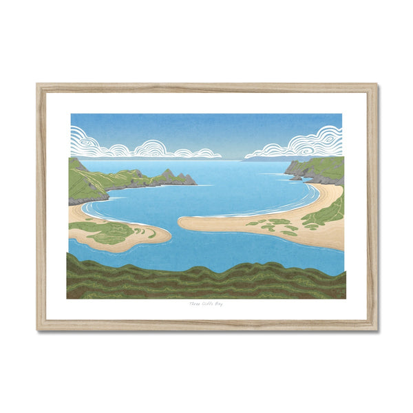 Three Cliffs Bay, Gower, Wales - Framed Print