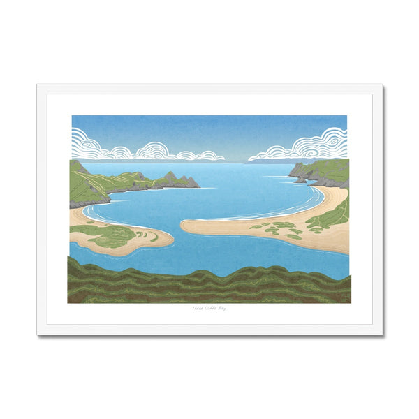 Three Cliffs Bay, Gower, Wales - Framed Print