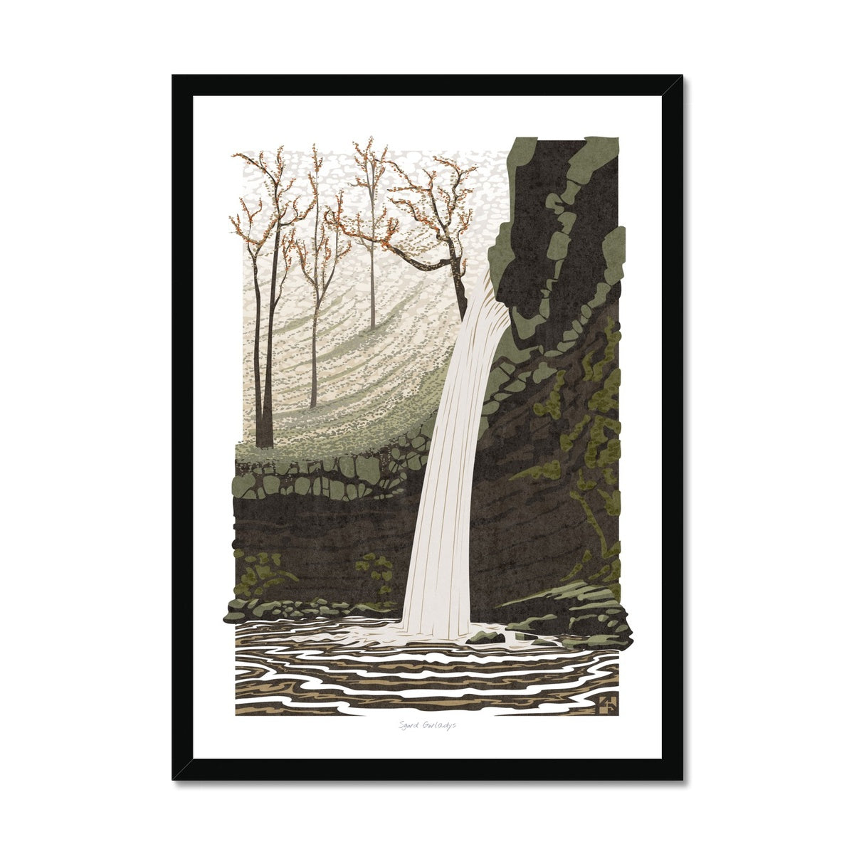 Sgwd Gwladus, Brecon Beacons, Wales - Framed Print