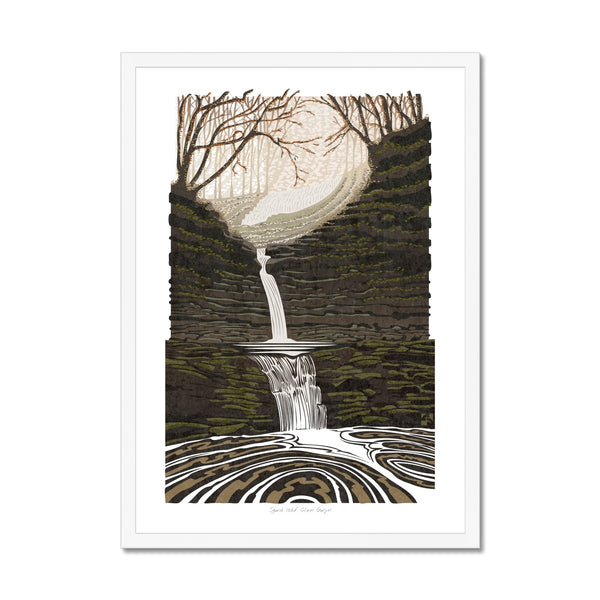 Sgwd Isaf Clun Gwyn, Brecon Beacons, Wales - Framed Print