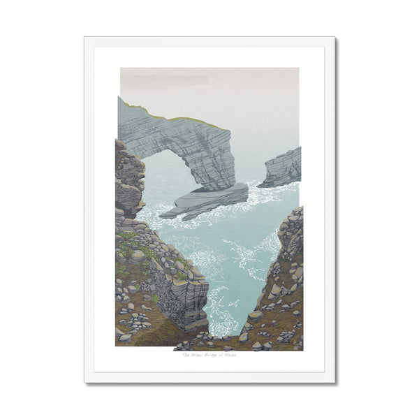 The Green Bridge of Wales, Pembrokeshire, Wales - Framed Print