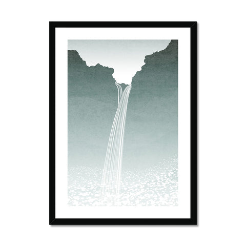 Kvernufoss Minimalist - Framed Print