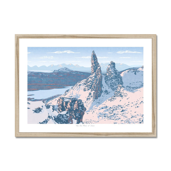 The Old Man Of Storr, Isle of Skye, Scotland, Snow Landscape - Framed Print