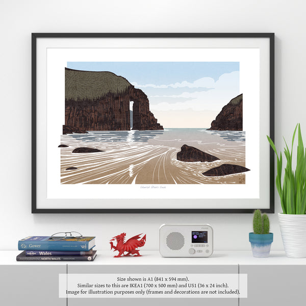 Church Doors Cove, Pembrokeshire, Wales - Fine Art Print