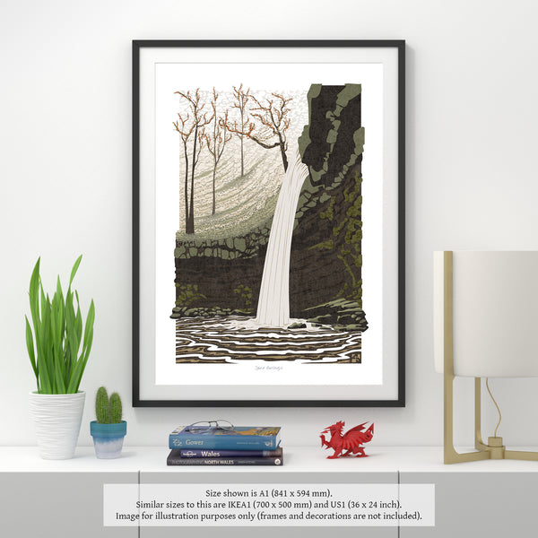 Sgwd Gwladus, Brecon Beacons, Wales - Fine Art Print