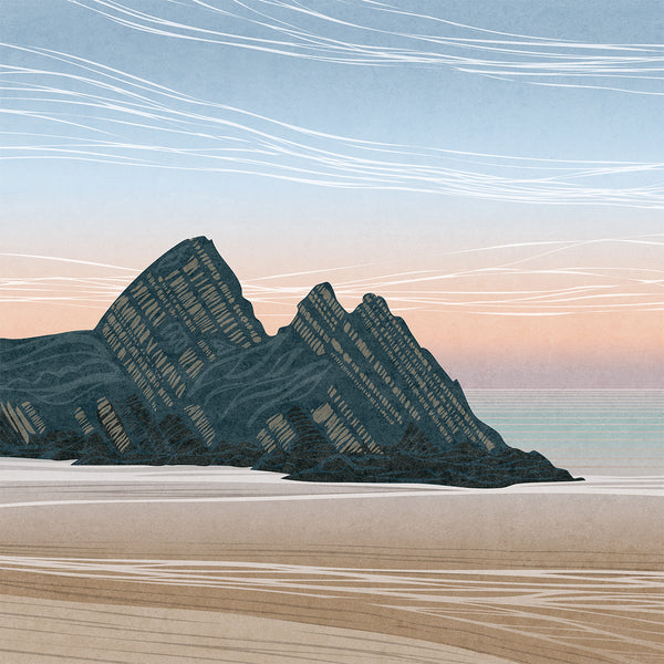 Three Cliffs Bay Dawn, Gower, Wales - Fine Art Print