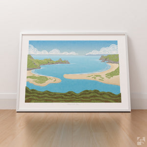 Three Cliffs Bay, Gower, Wales - Fine Art Panoramic Print