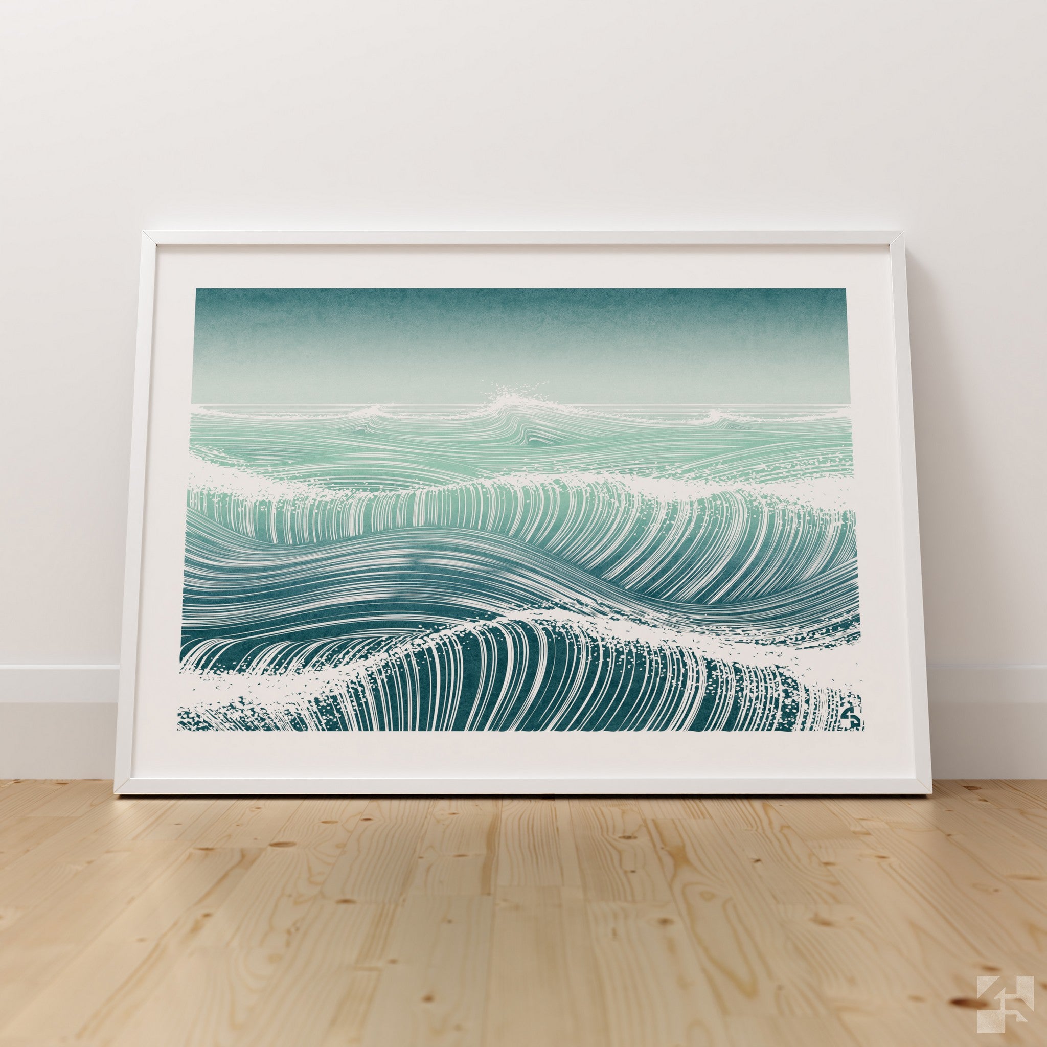 Waves II - Minimalist Fine Art Print – Awyr Du