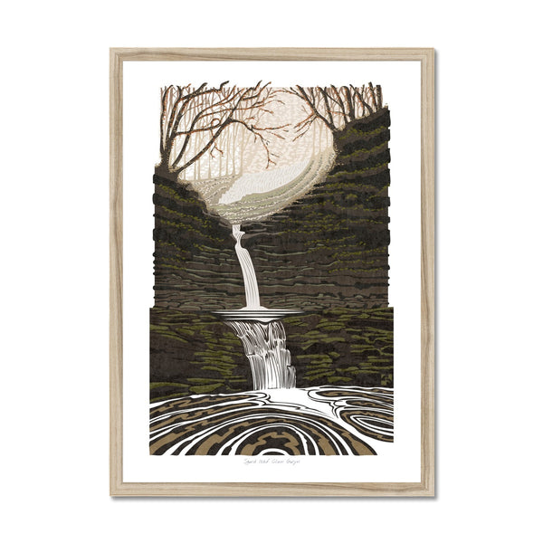 Sgwd Isaf Clun Gwyn, Brecon Beacons, Wales - Framed Print