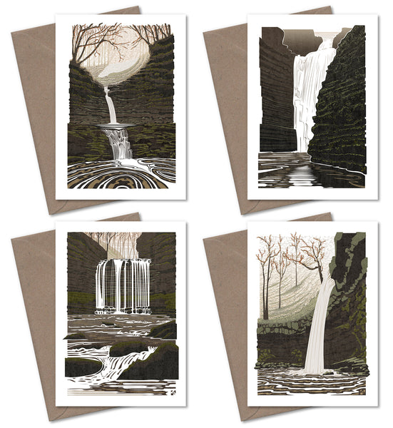 Brecon Beacons Waterfalls Greetings Cards - Set of 4