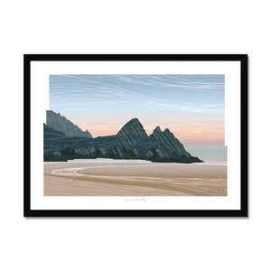 Three Cliffs Bay at Dawn, Gower, Wales - Framed Print