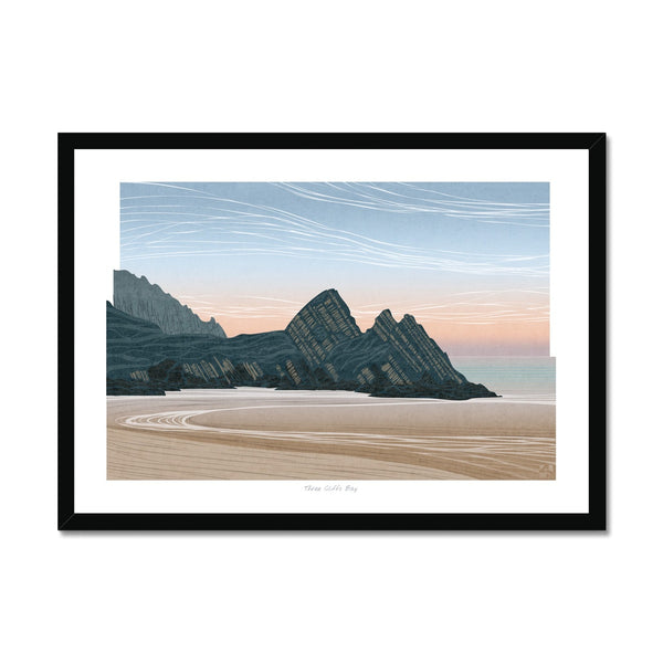 Three Cliffs Bay at Dawn, Gower, Wales - Framed Print