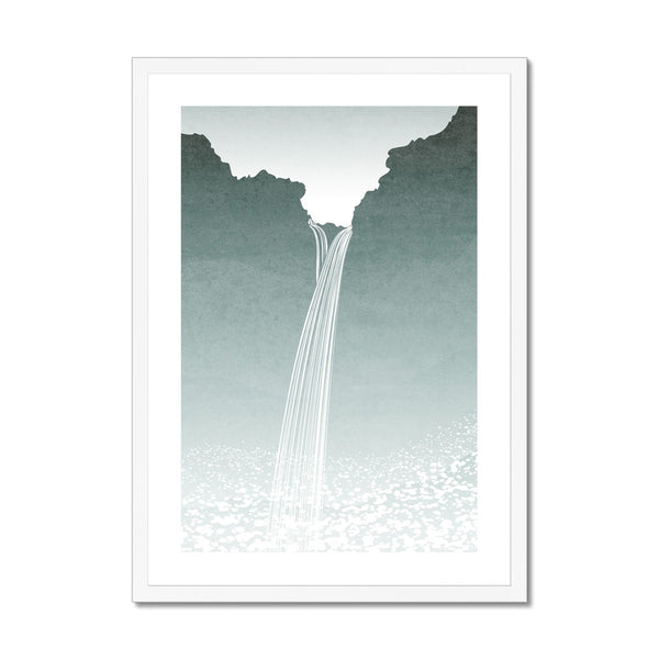 Kvernufoss Minimalist - Framed Print