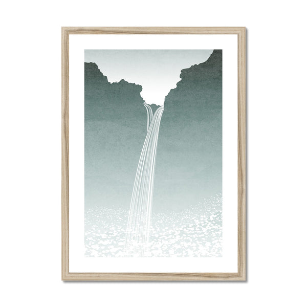 Kvernufoss Minimalist - Framed Print