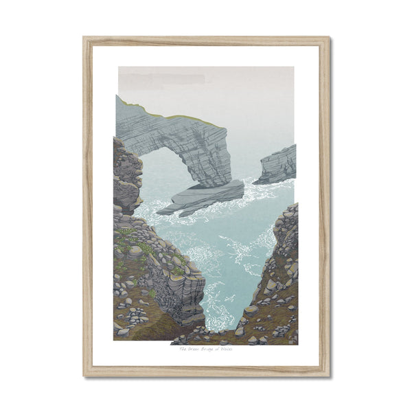 The Green Bridge of Wales, Pembrokeshire, Wales - Framed Print