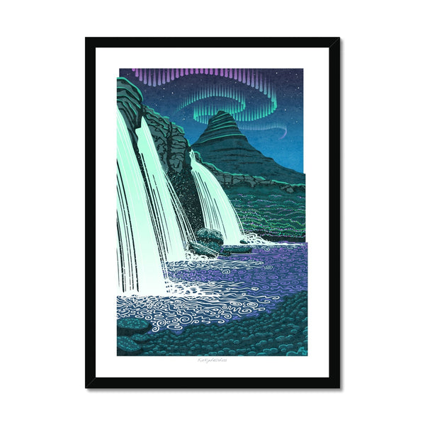 Kirkjufellsfoss Aurora - Framed Print