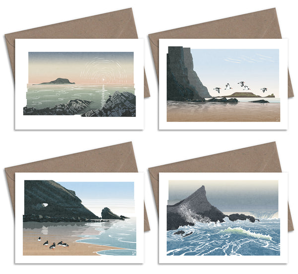 Gower Peninsula Greetings Cards - Set of 4