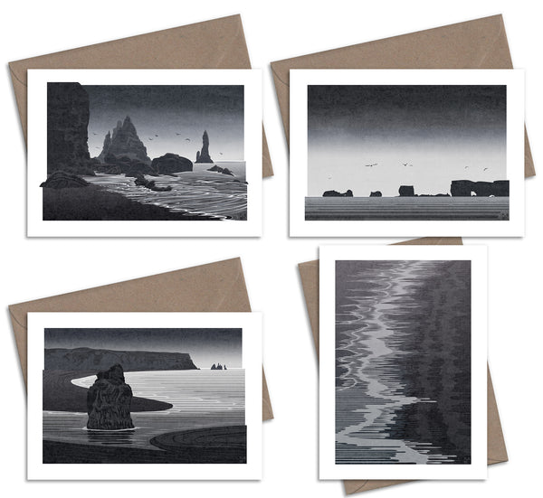 Iceland South Coast Greetings Cards - Set of 4