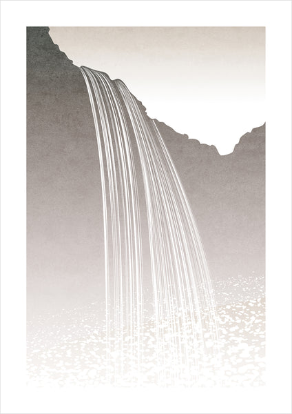 Seljalandsfoss Waterfall - Minimalist Fine Art Print