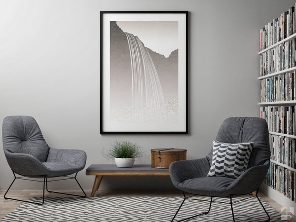 Seljalandsfoss Waterfall - Minimalist Fine Art Print