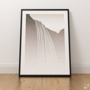 Seljalandsfoss Waterfall - Minimalist Fine Art Print