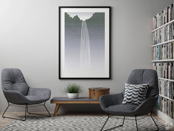 Svartifoss Waterfall - Minimalist Fine Art Print